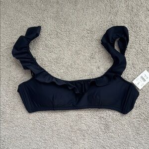 Navy Ruffled Bikini Top